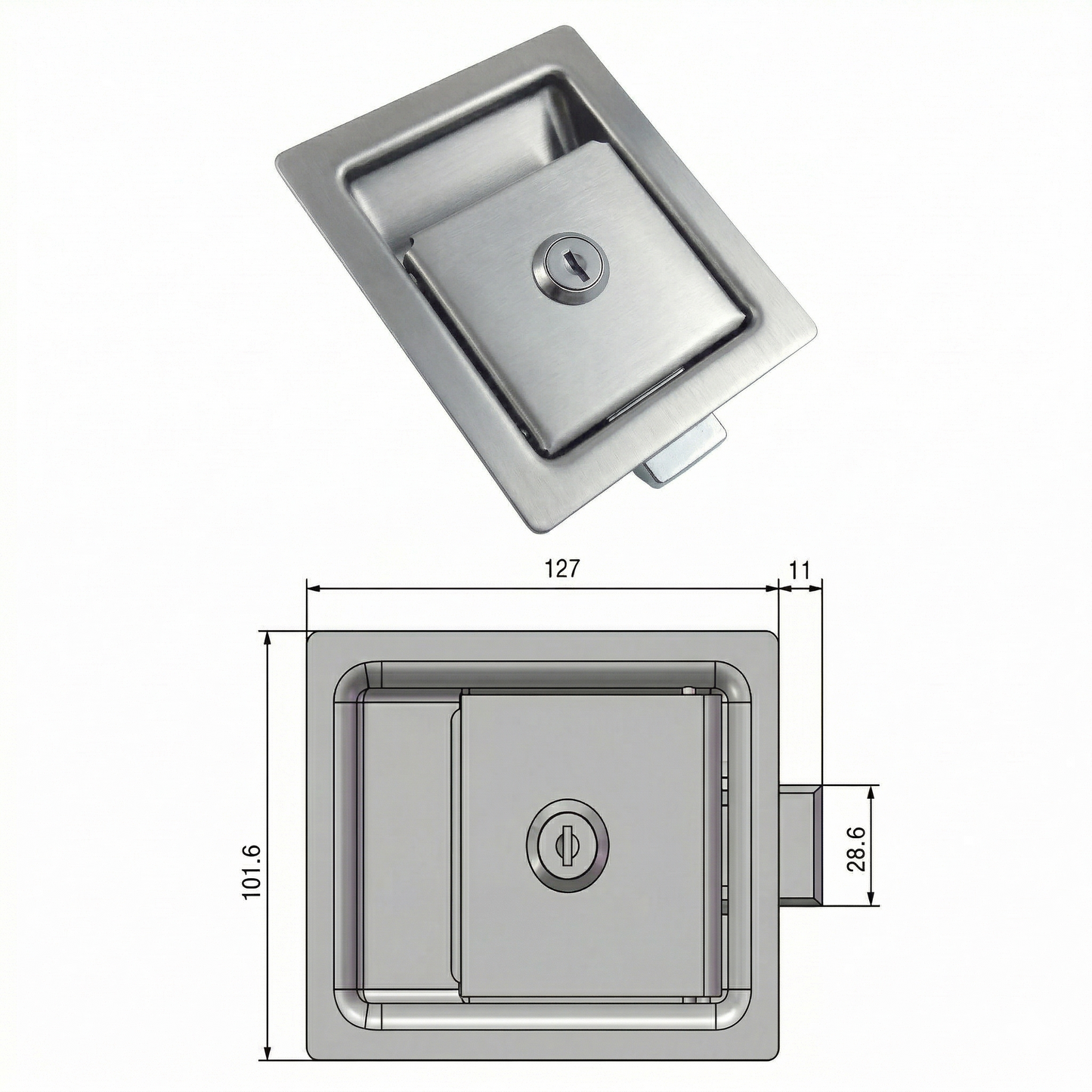 Standard Flush Mount Paddle Latch Pan Glory