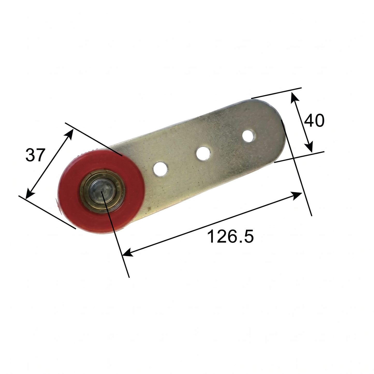 126.5mm / Red Nylon (H:29) Straight Strap Single Curtain Roller by Pan Glory