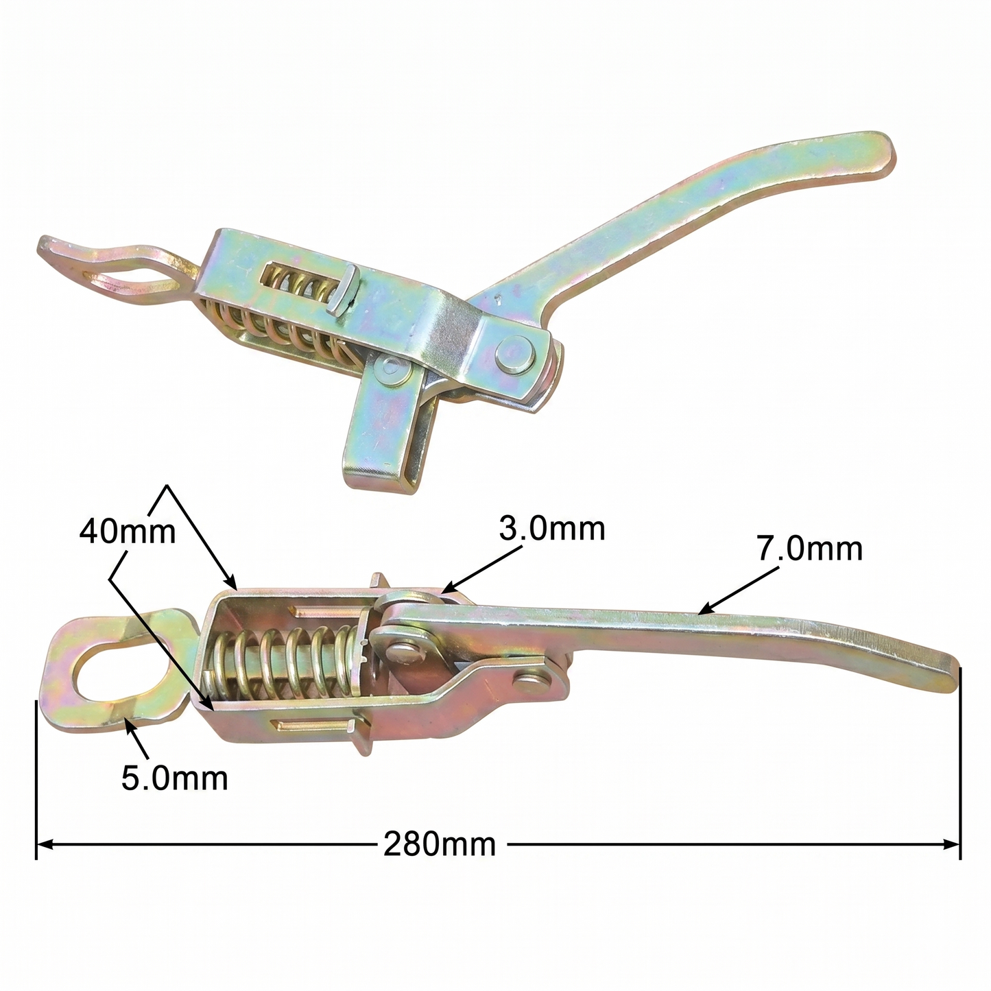 280mm Weld-On (No Base) Standard Spring Latch by Pan Glory