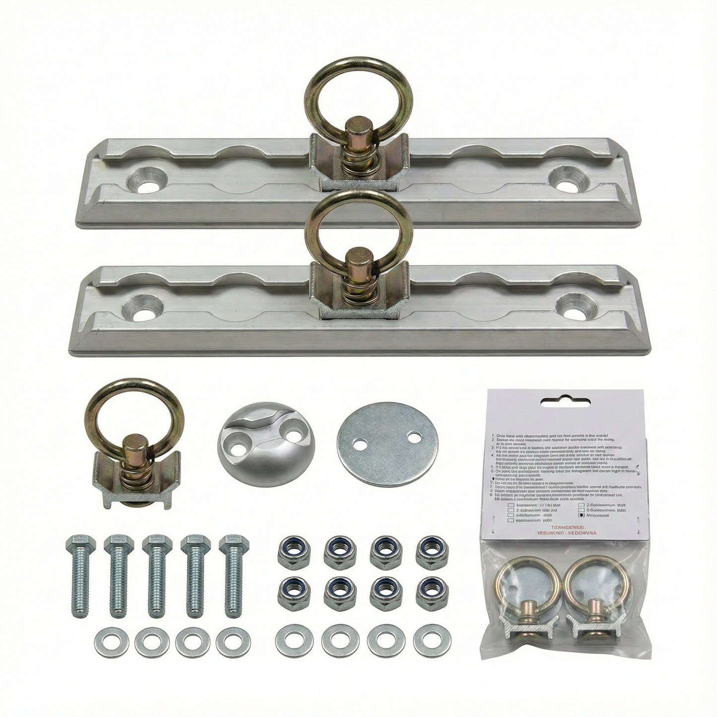 Kit de herrajes para pernos de riel en L de aluminio