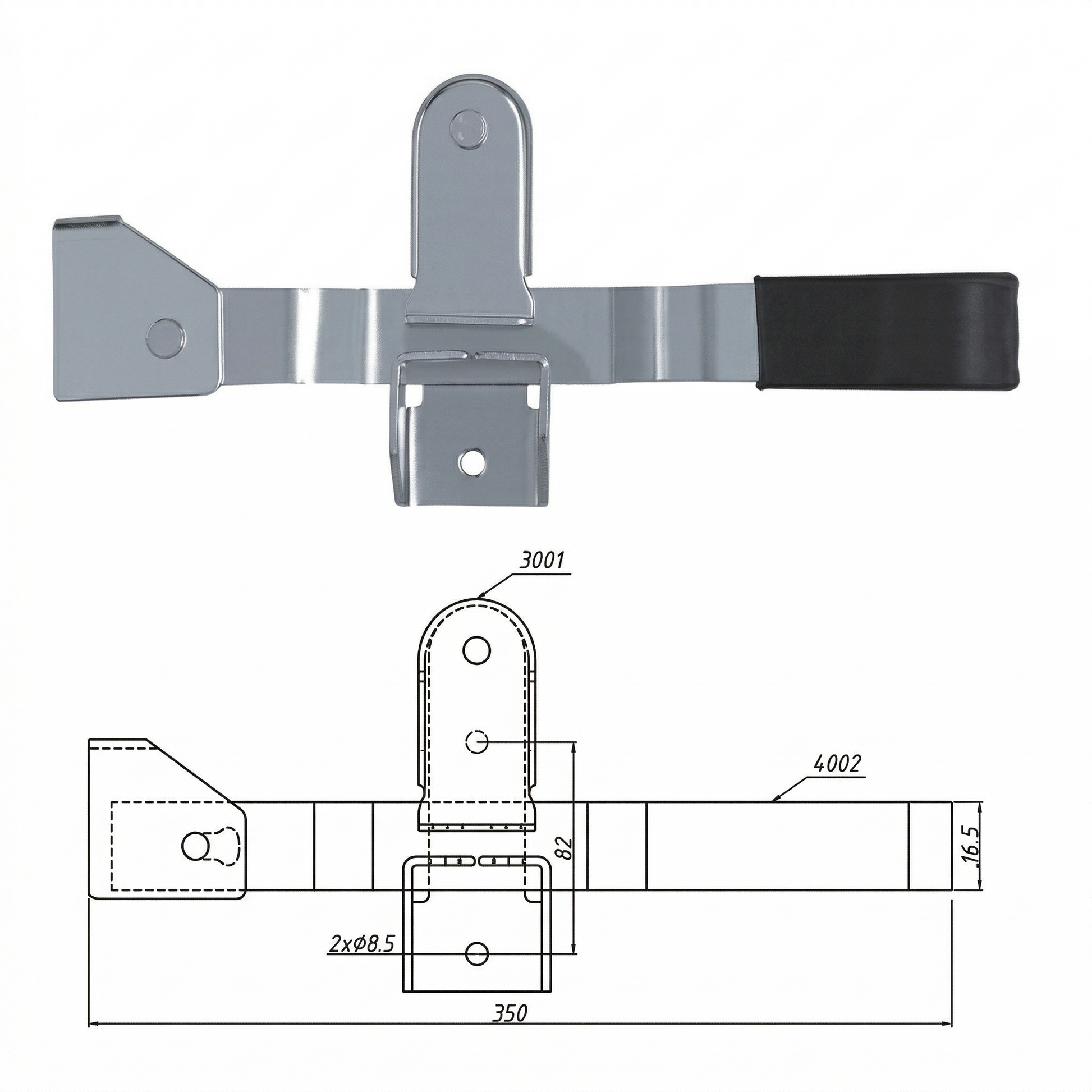 Lever Handle with Keeper Assembly Pan Glory