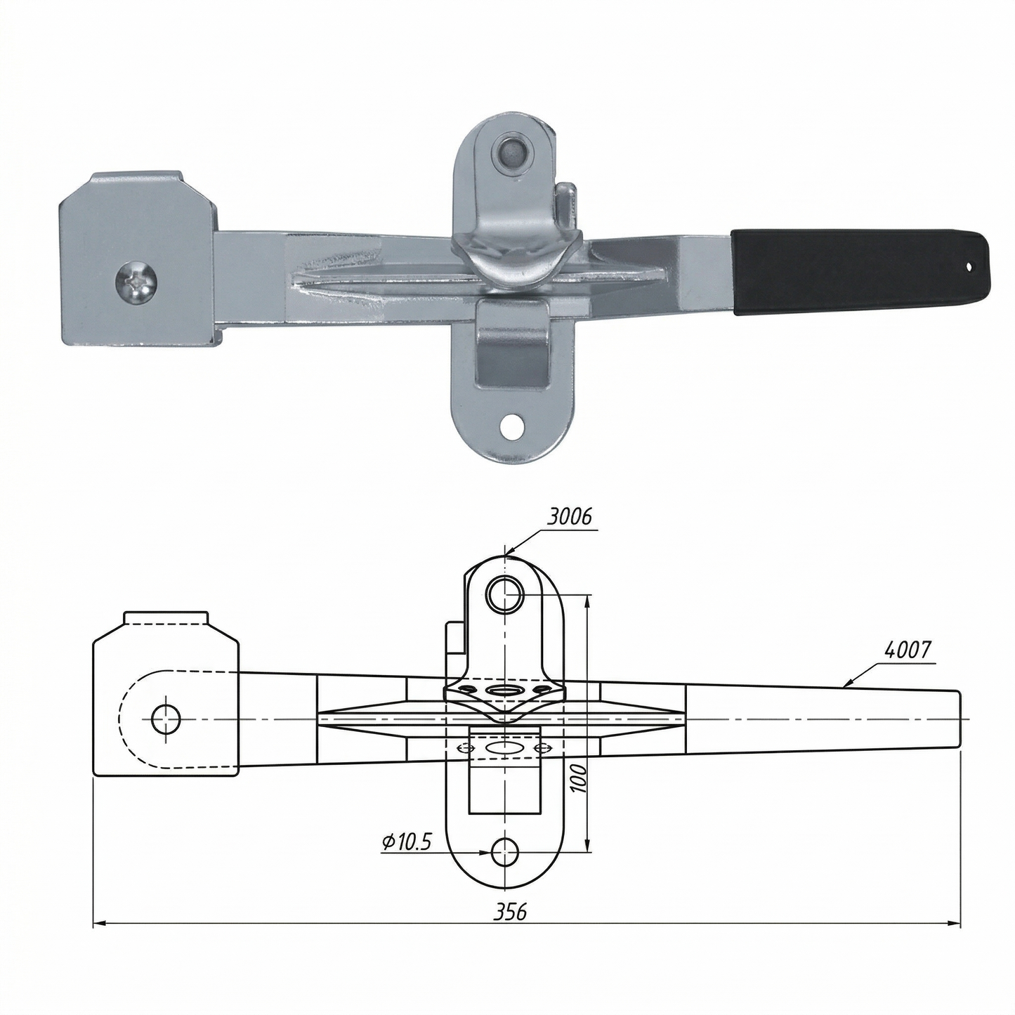Lever Handle with Keeper Assembly Pan Glory