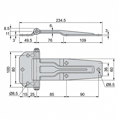 270° & 180° Opening Door Hinge Pan Glory