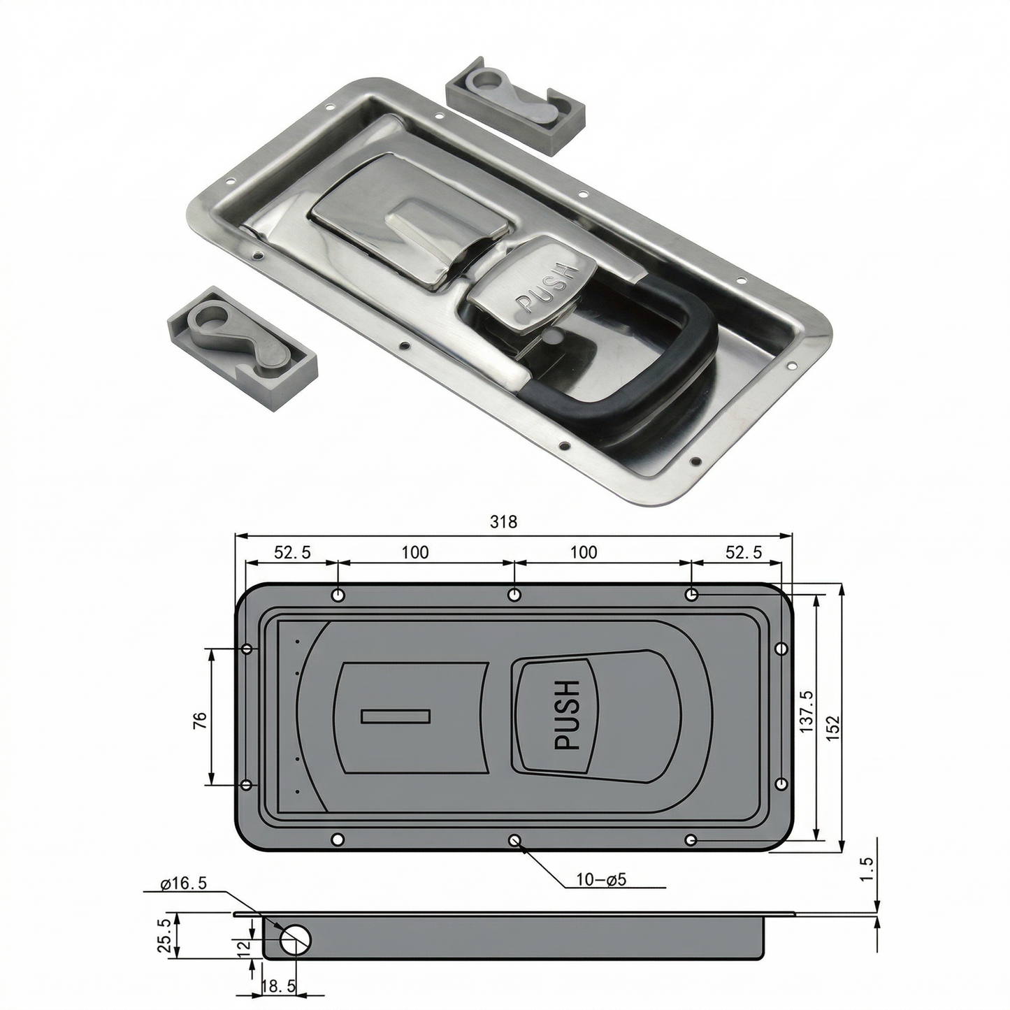 Recessed Box Lock for Cam-Action Tube Pan Glory