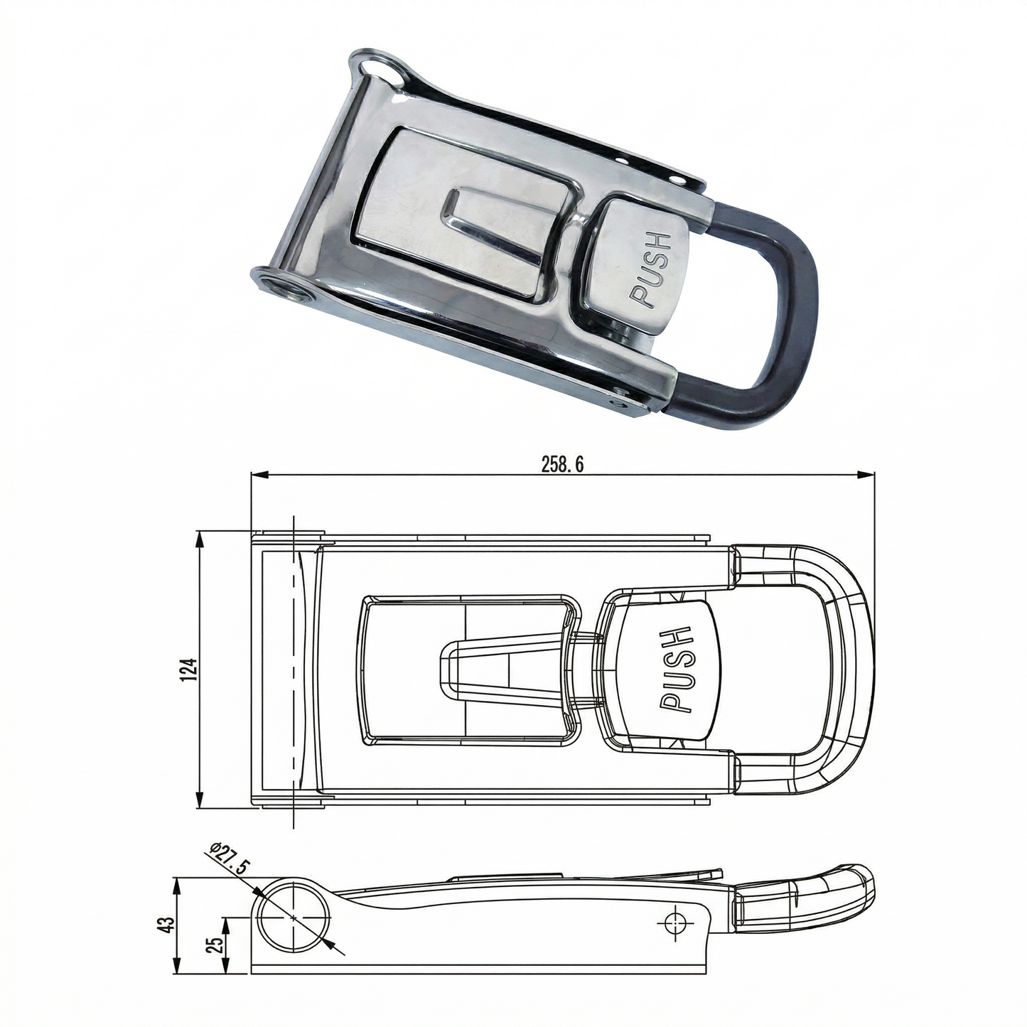 Recessed Box Lock for Cam-Action Tube Pan Glory