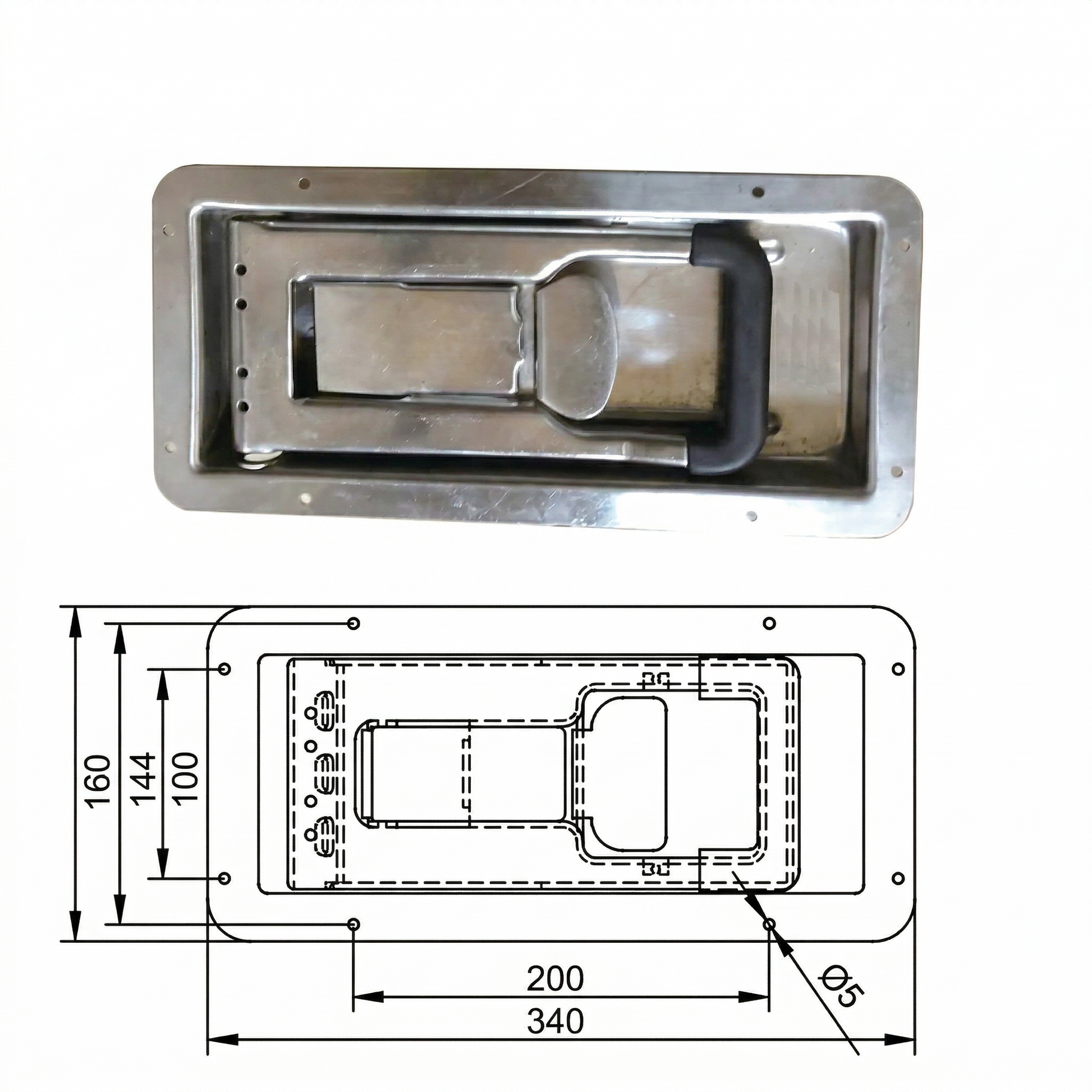 Heavy-Duty Flush Mount Paddle Latch Pan Glory