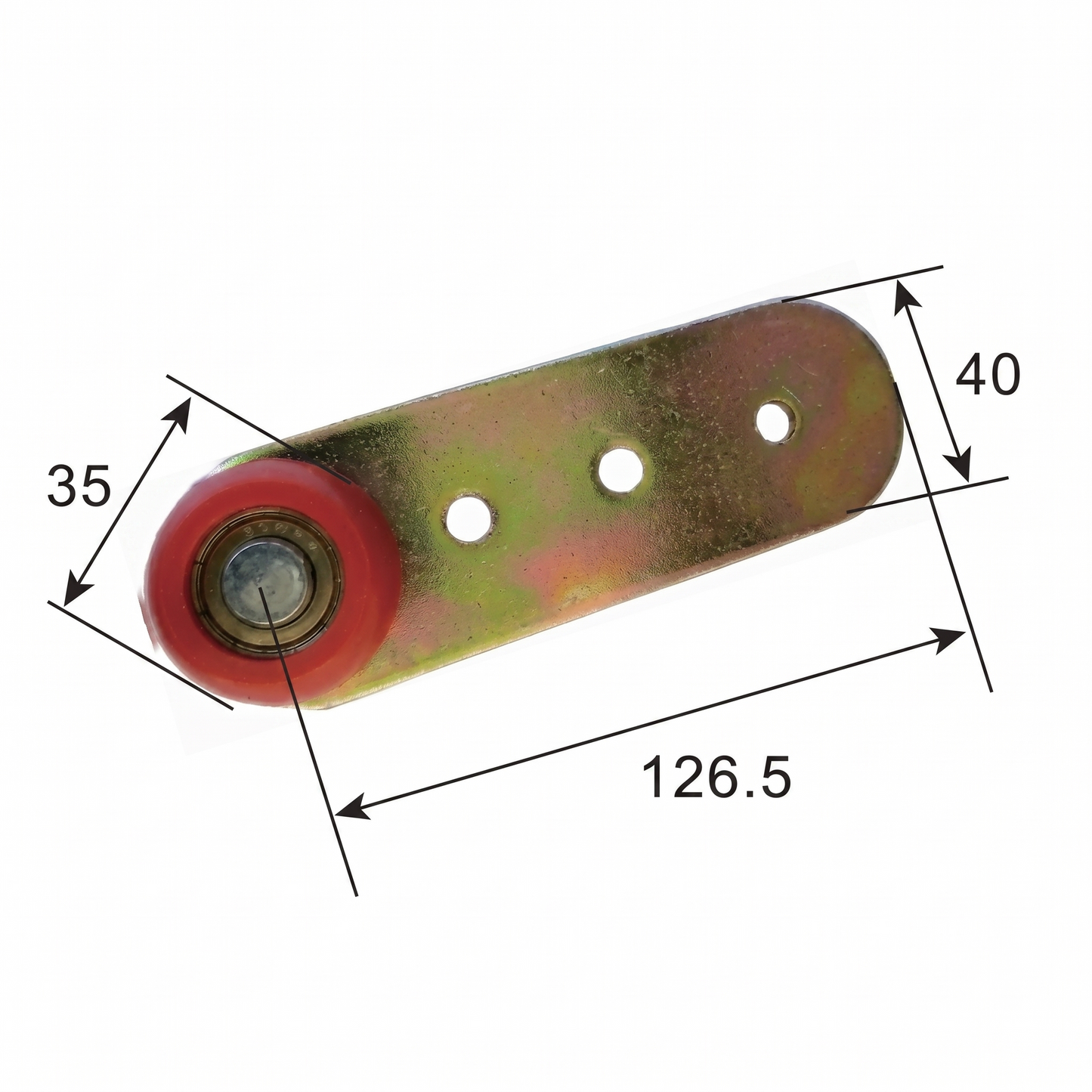 126.5mm / Red Nylon (H:29.5) Straight Strap Single Curtain Roller by Pan Glory