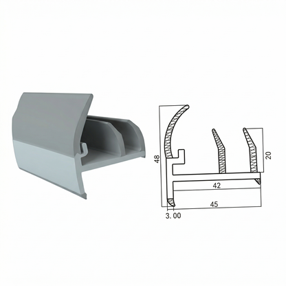 Gray PVC Truck Door Seal Pan Glory