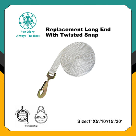 1‘’ Replacement Long End with Twisted Snap for  Securing Bounce Houses,Slides, Obstacle Courses, Inflatables,High Peak, & Pole Tents