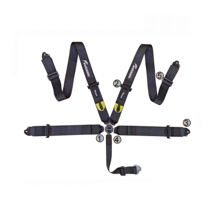 Arnés de 4 puntos con hebilla Ez-Buckle y acolchado, acolchado de 2 pulgadas con correa de esternón. Se adapta a todos los vehículos todoterreno, UTV, 4x4, karts y buggies (negro). 