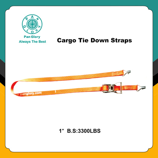 1 Inch Ratchet Straps Heavy Duty, Tie Down Straps Ratchet Double J Hooks, 3300 LBS Break Strength, Ratcheting Cargo Straps for Trucks, Moving, Car, Trailers, Motorcycle, Kayaks, Car Roof