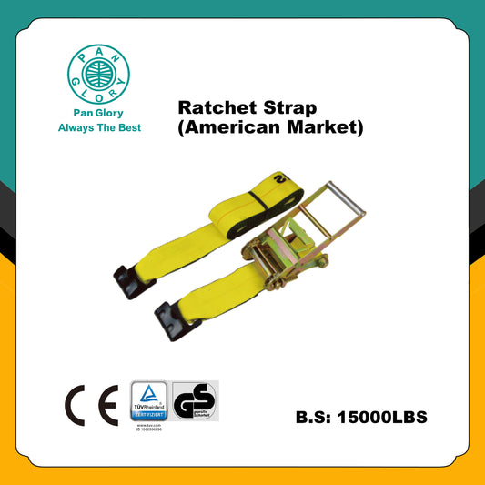 2 Inch x 30 Feet Flat Hook Ratchet Straps, Heavy Duty Tie Down Straps 5,000LBS Working Load Limit-for Flatbed, Truck, Trailers Pickup (Yellow)